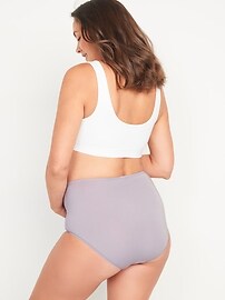 View large product image 3 of 3. Maternity Supima® Cotton-Blend Over-the-Bump Underwear Briefs