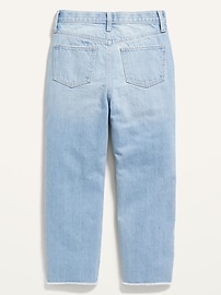 View large product image 3 of 3. High-Waisted Slouchy Straight  Jeans for Girls