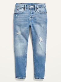 View large product image 3 of 4. High-Waisted Button-Fly O.G. Straight Ripped Jeans for Girls