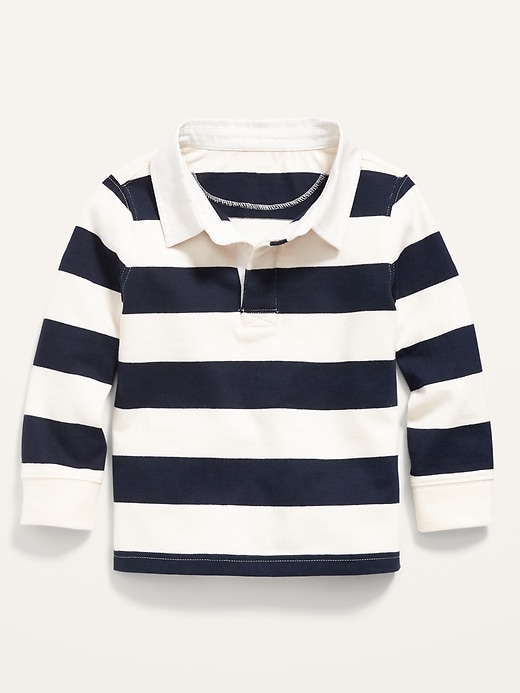 Striped Long-Sleeve Rugby Polo Shirt for Toddler Boys