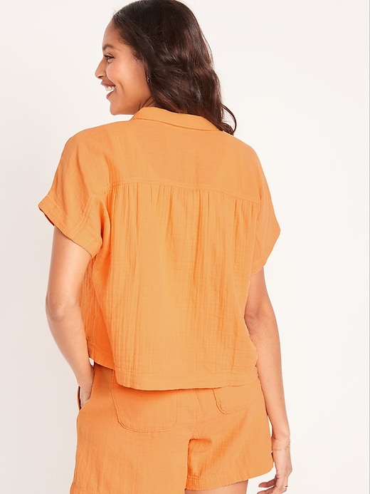 Image number 2 showing, Short-Sleeve Loose Shirt for Women