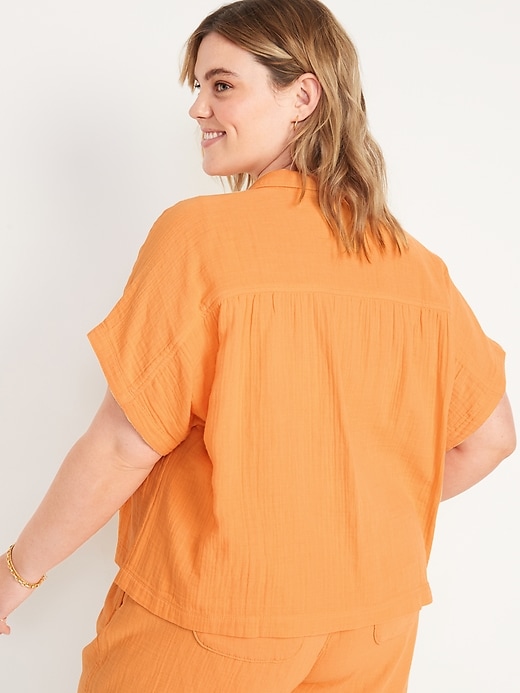Image number 8 showing, Short-Sleeve Loose Shirt for Women
