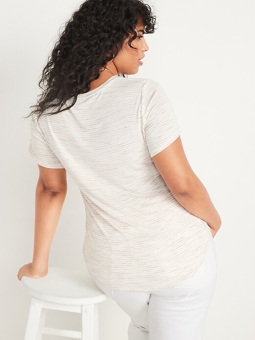 Image number 6 showing, Luxe Space-Dye V-Neck T-Shirt for Women
