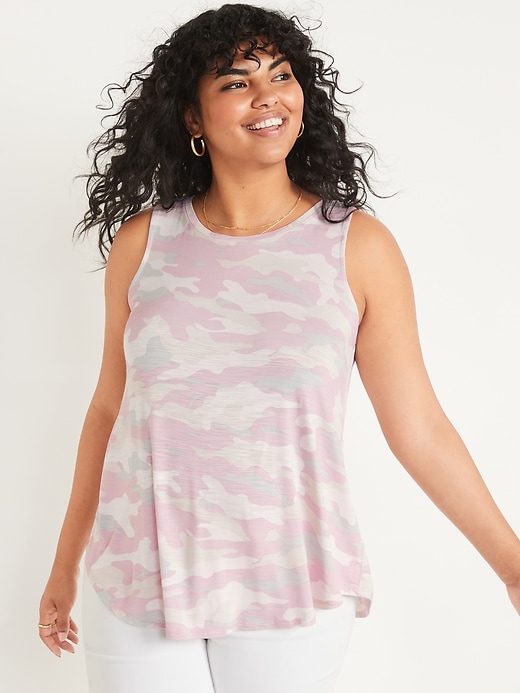 Image number 5 showing, Luxe Printed High-Neck Tank Top