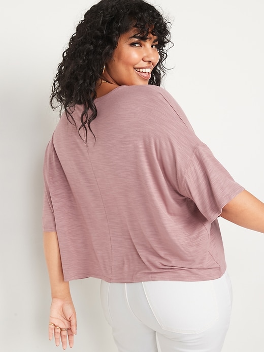 Image number 6 showing, Luxe Oversized Short-Sleeve Slub-Knit T-Shirt