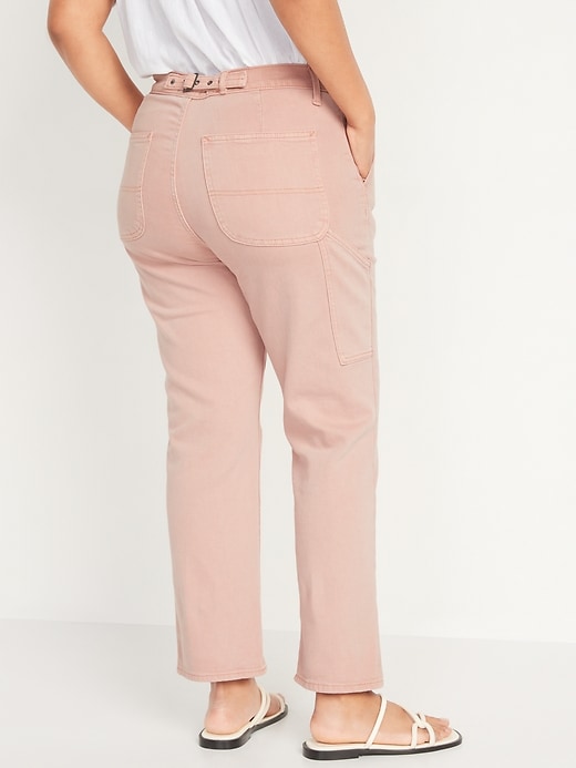 Image number 6 showing, Extra High-Waisted Sky-Hi Straight Pop-Color Workwear Jeans for Women
