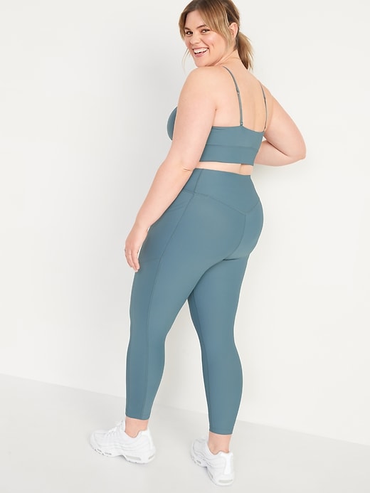 Image number 8 showing, High-Waisted PowerSoft Rib-Knit Side-Pocket 7/8-Length Leggings for Women