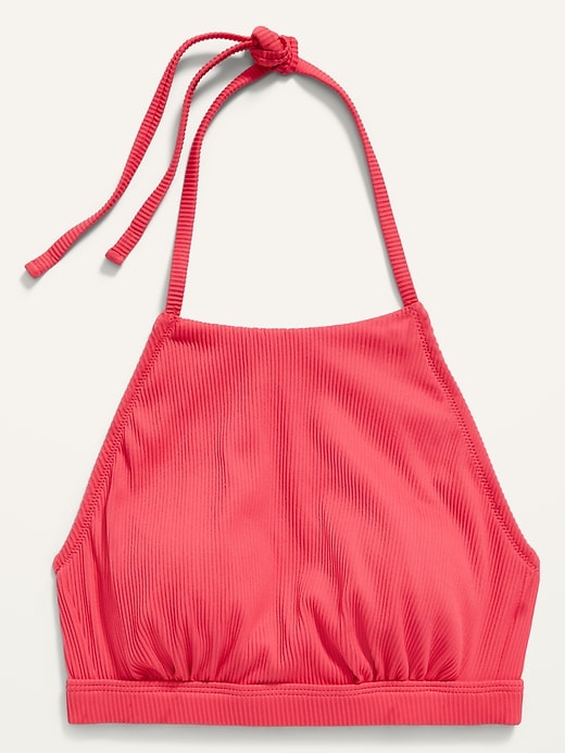 Image number 4 showing, Rib-Knit Halter Bikini Swim Top