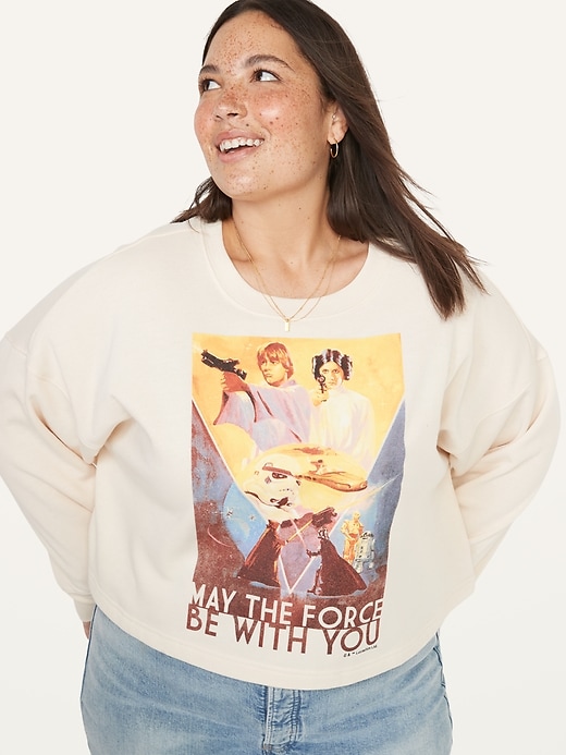 Image number 6 showing, Oversized Cropped Licensed Pop Culture Graphic Sweatshirt for Women