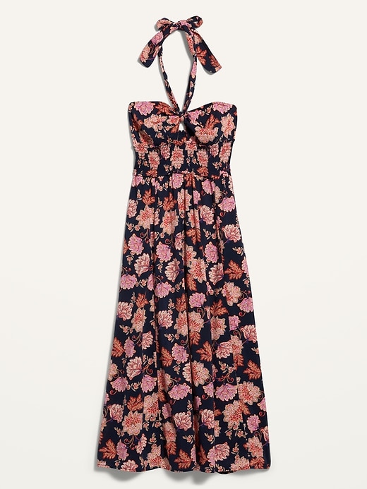 Image number 4 showing, Fit & Flare Sleeveless Halter Floral-Print Maxi Dress for Women