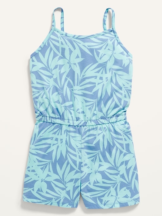 View large product image 1 of 1. Printed Sleeveless Jersey-Knit Romper for Girls