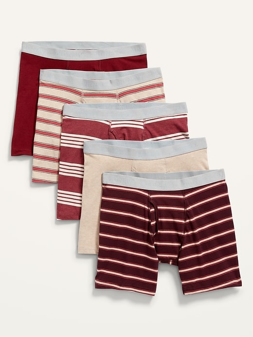 View large product image 1 of 1. Soft-Washed Built-In Flex Boxer-Briefs Underwear 5-Pack -- 6.25-inch inseam