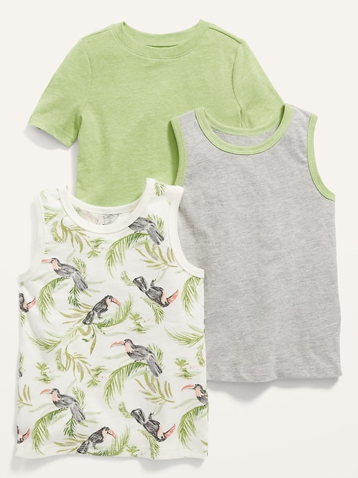 View large product image 1 of 2. 3-Pack T-Shirt and Tank Top for Toddler Boys
