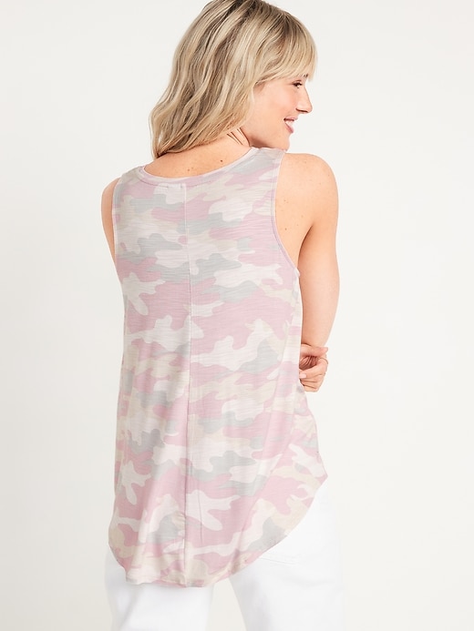 Image number 2 showing, Luxe Printed High-Neck Tank Top