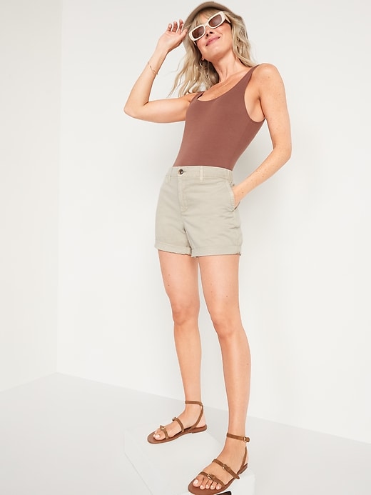Image number 3 showing, High-Waisted OGC Pull-On Chino Shorts -- 5-inch inseam