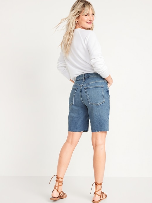Image number 2 showing, High-Waisted OG Straight Cut-Off Jean Shorts -- 9-inch inseam