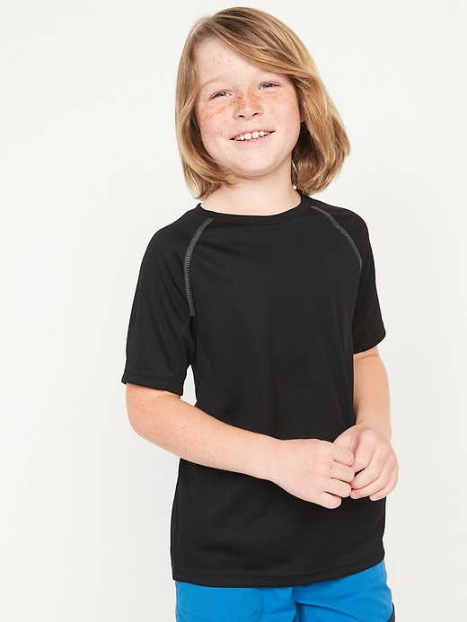 View large product image 2 of 2. Go-Dry Short-Sleeve Mesh T-Shirt For Boys