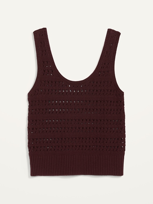 Image number 2 showing, Cropped Open-Knit Sweater Tank Top