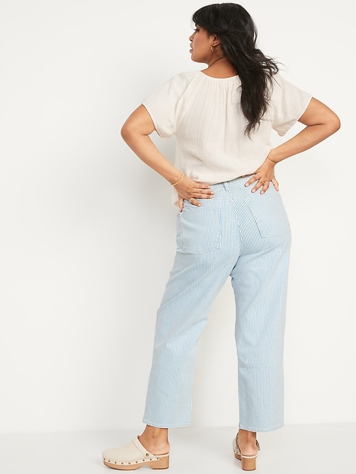 Image number 2 showing, Extra High-Waisted Button-Fly Sky-Hi Straight Striped Jeans