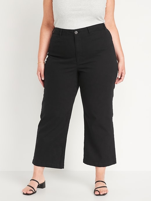 Image number 7 showing, High-Waisted Cropped Wide-Leg Pants