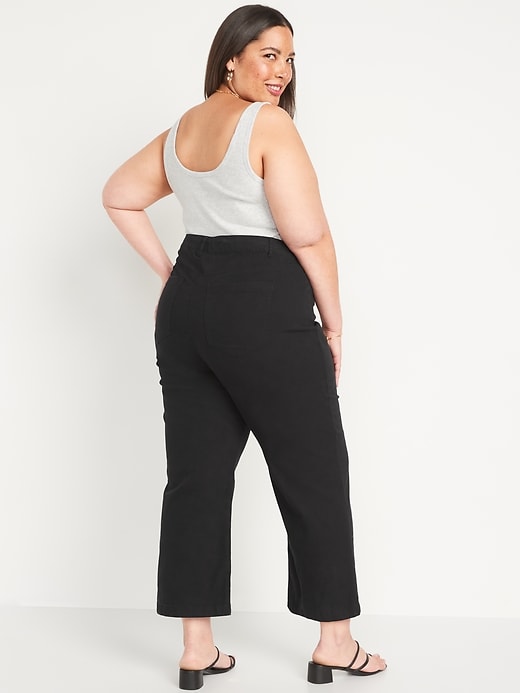 Image number 8 showing, High-Waisted Cropped Wide-Leg Pants