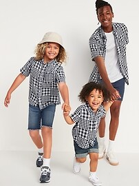 View large product image 3 of 3. Matching Gingham Short-Sleeve Shirt for Toddler Boys