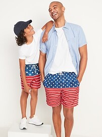 View large product image 3 of 3. Matching Americana Swim Trunks for Toddler Boys