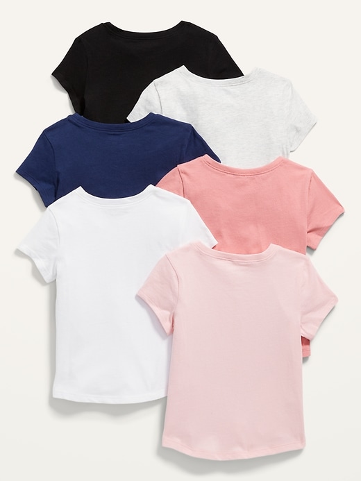 Crew Neck T-Shirt 6-Pack for Toddler Girls