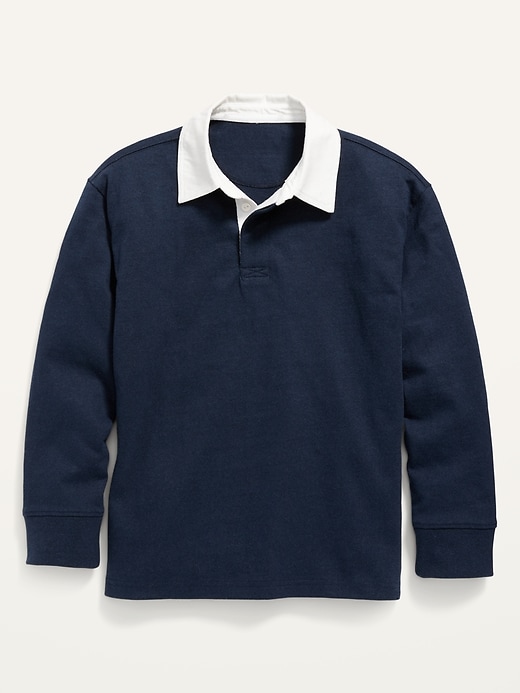 View large product image 2 of 3. Long-Sleeve Rugby Polo Shirt for Boys