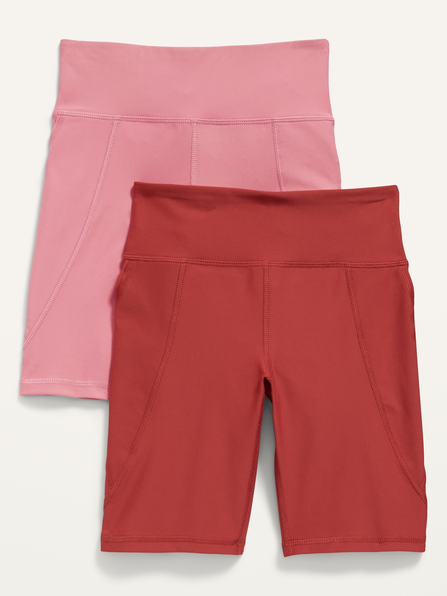 Old Navy High-Waisted PowerSoft Biker Shorts 2-Pack for Girls pink. 1