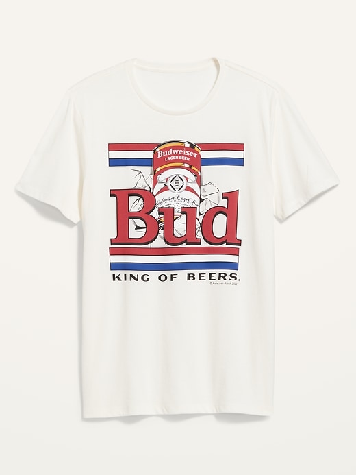 View large product image 1 of 2. Budweiser® "Bud, King of Beers" Gender-Neutral Graphic T-Shirt for Adults