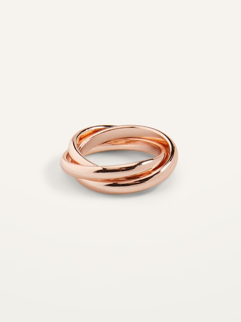 Gold-Toned Intertwined Ring for Women