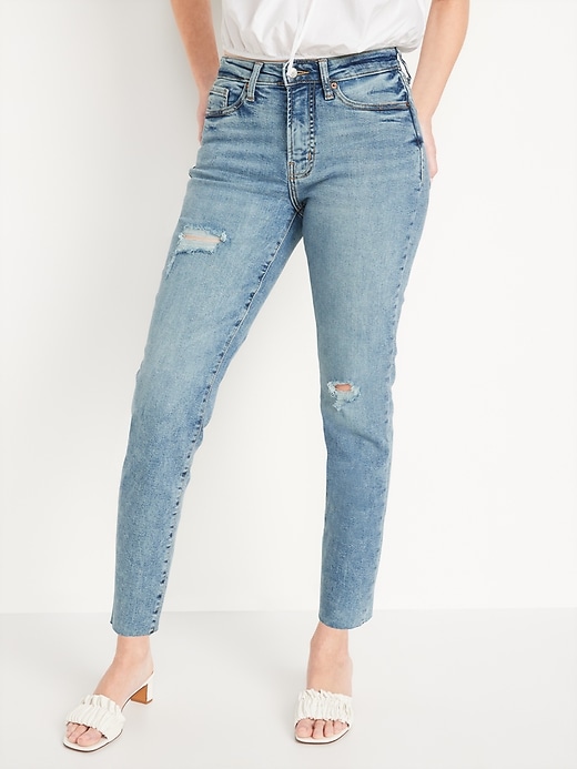 High-Waisted OG Straight Ripped Ankle Jeans | Old Navy