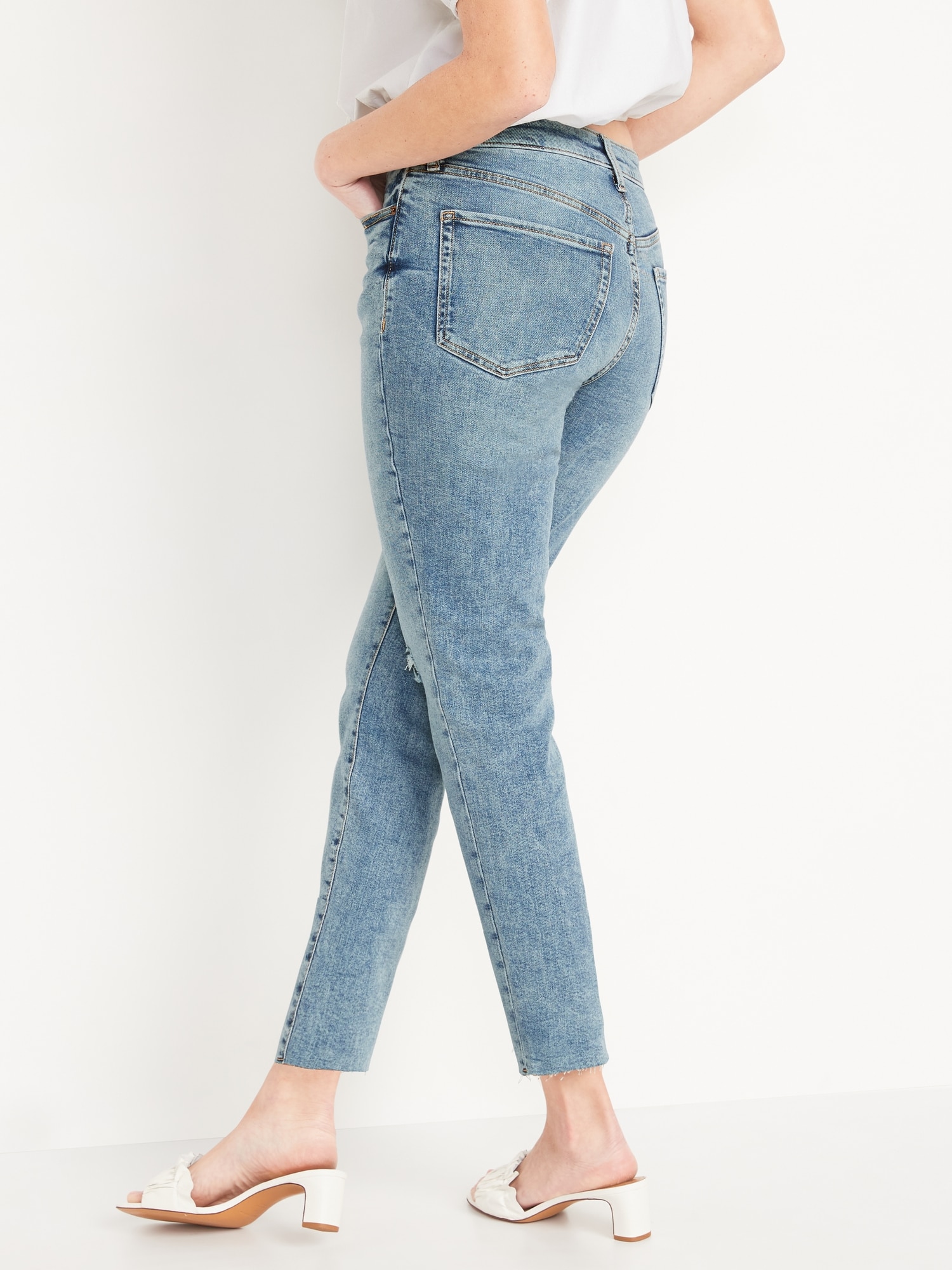 pris højt Gendanne High-Waisted OG Straight Ripped Cut-Off Ankle Jeans for Women | Old Navy