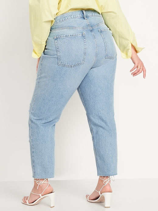 Image number 8 showing, Extra High-Waisted Button-Fly Non-Stretch Straight Jeans