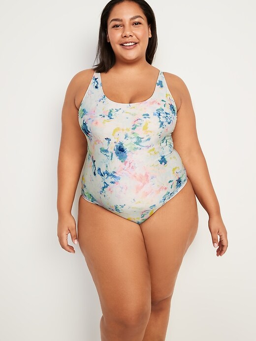 Image number 7 showing, Scoop-Neck Tie-Dye One-Piece Swimsuit