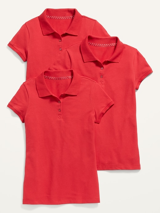 View large product image 1 of 2. Uniform Pique Polo Shirt 3-Pack for Girls