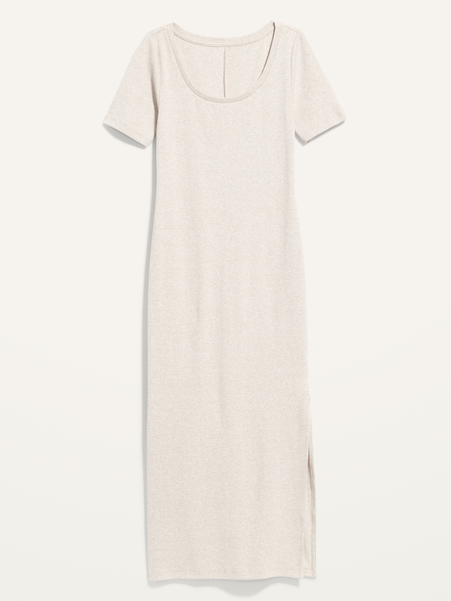 Fitted Short-Sleeve Rib-Knit Midi Dress for Women | Old Navy