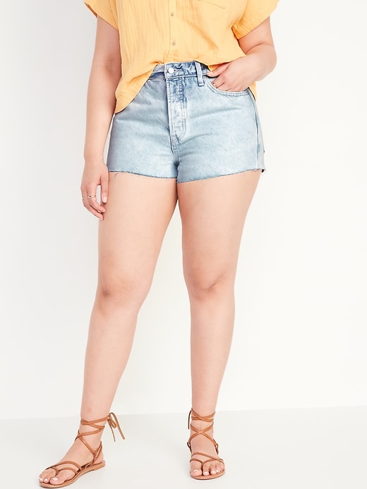 Image number 5 showing, High-Waisted O.G. Button-Fly Cut-Off Jean Shorts for Women -- 1.5-inch inseam