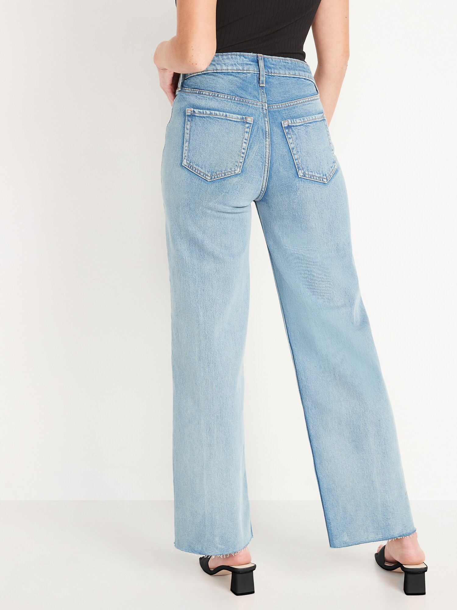 old navy high waisted wide leg jeans