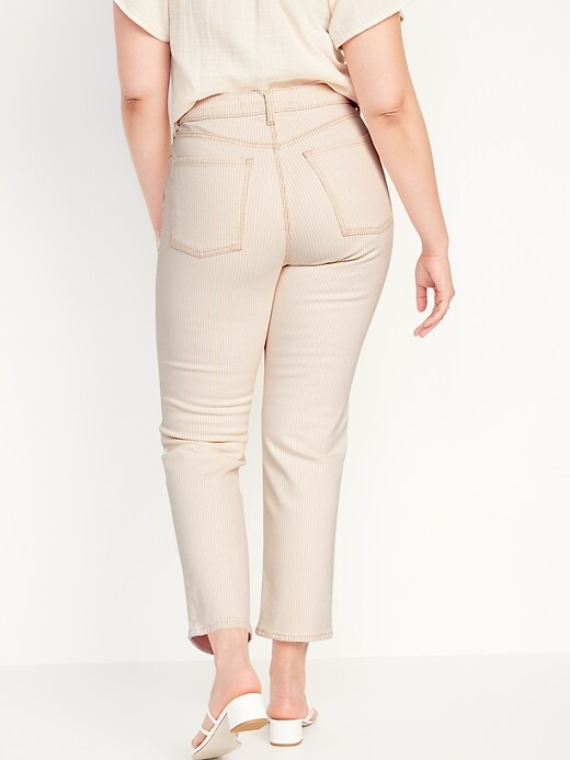 Image number 6 showing, Extra High-Waisted Button-Fly Sky-Hi Straight Striped Jeans for Women