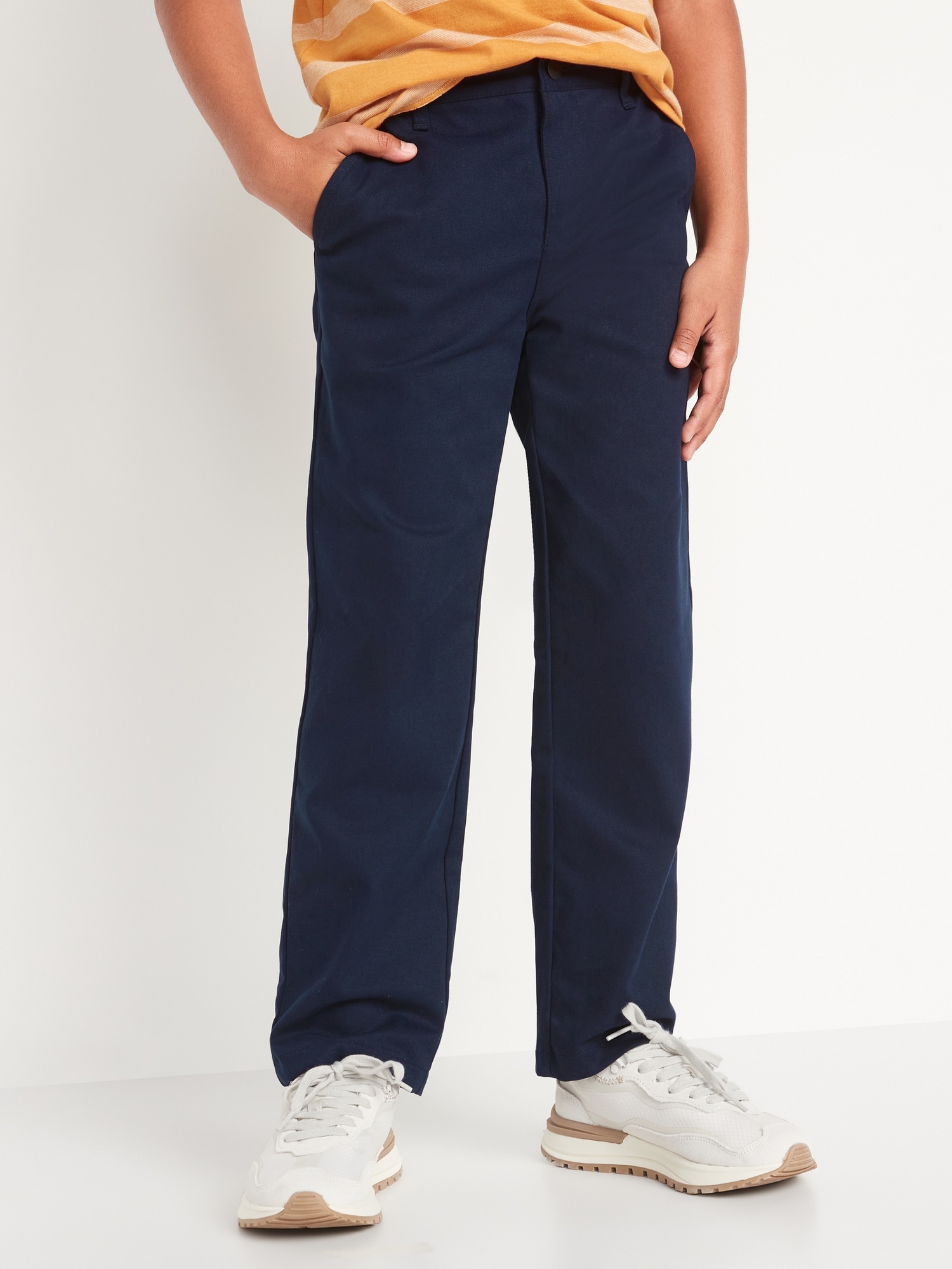 Pants: 90s -DSCP by Tennessee Apparel Corp- Mens navy blue solid colored  polyester wool blend flat front US Navy uniform pants with cuffless hem,  vertical seam inset side entry front pockets, one