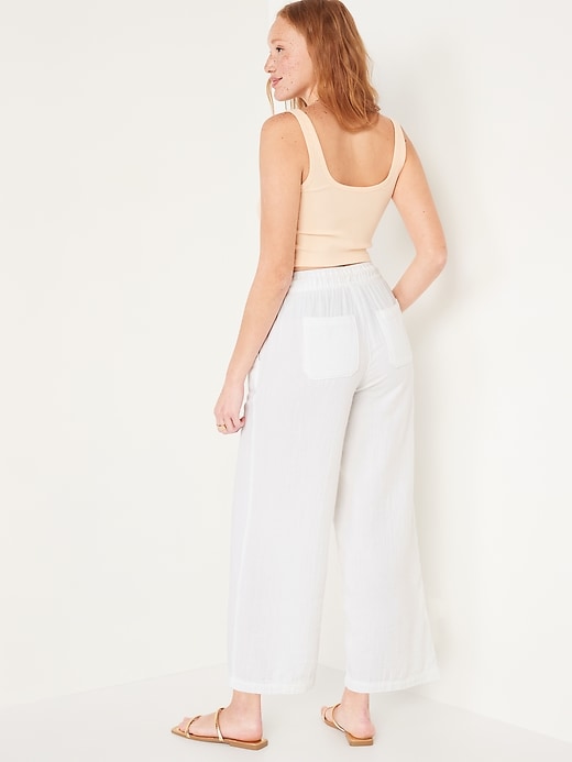 Image number 2 showing, High-Waisted Textured Soft Pants