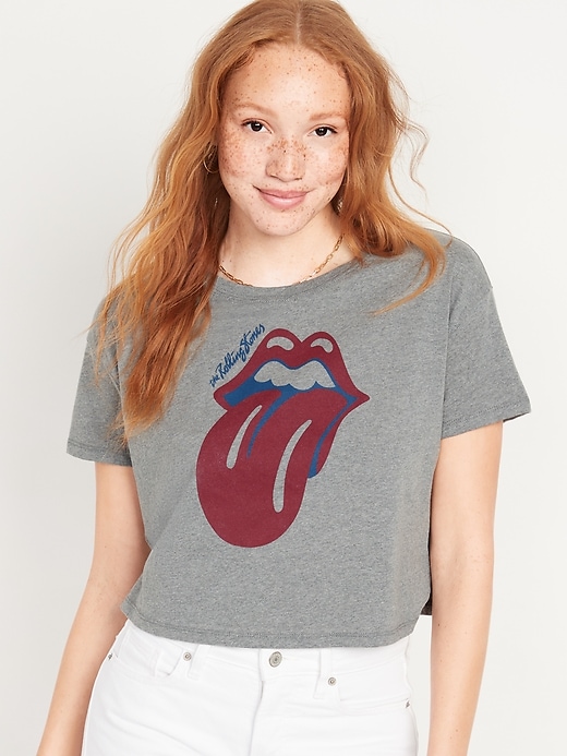 Image number 1 showing, Licensed Pop Culture Graphic Cropped T-Shirt
