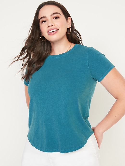 Image number 5 showing, Short-Sleeve EveryWear Slub-Knit T-Shirt for Women