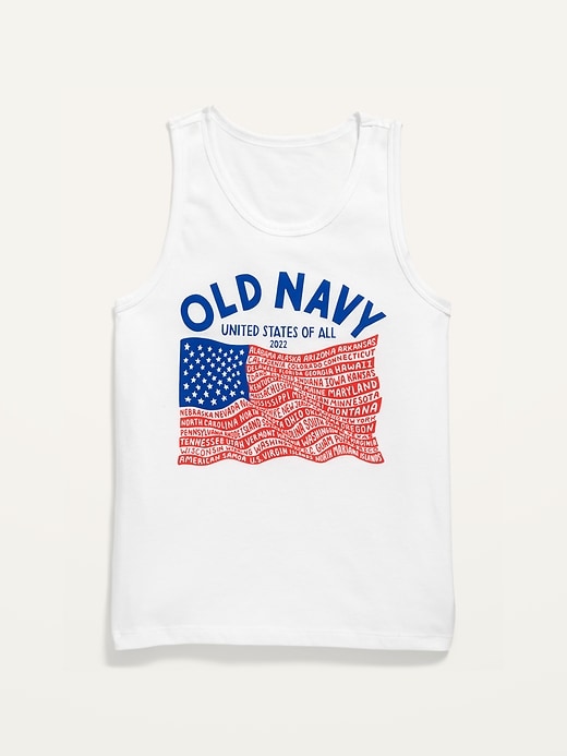 Old Navy Matching 2022 "United States of All" Flag Graphic Tank Top for Boys. 1