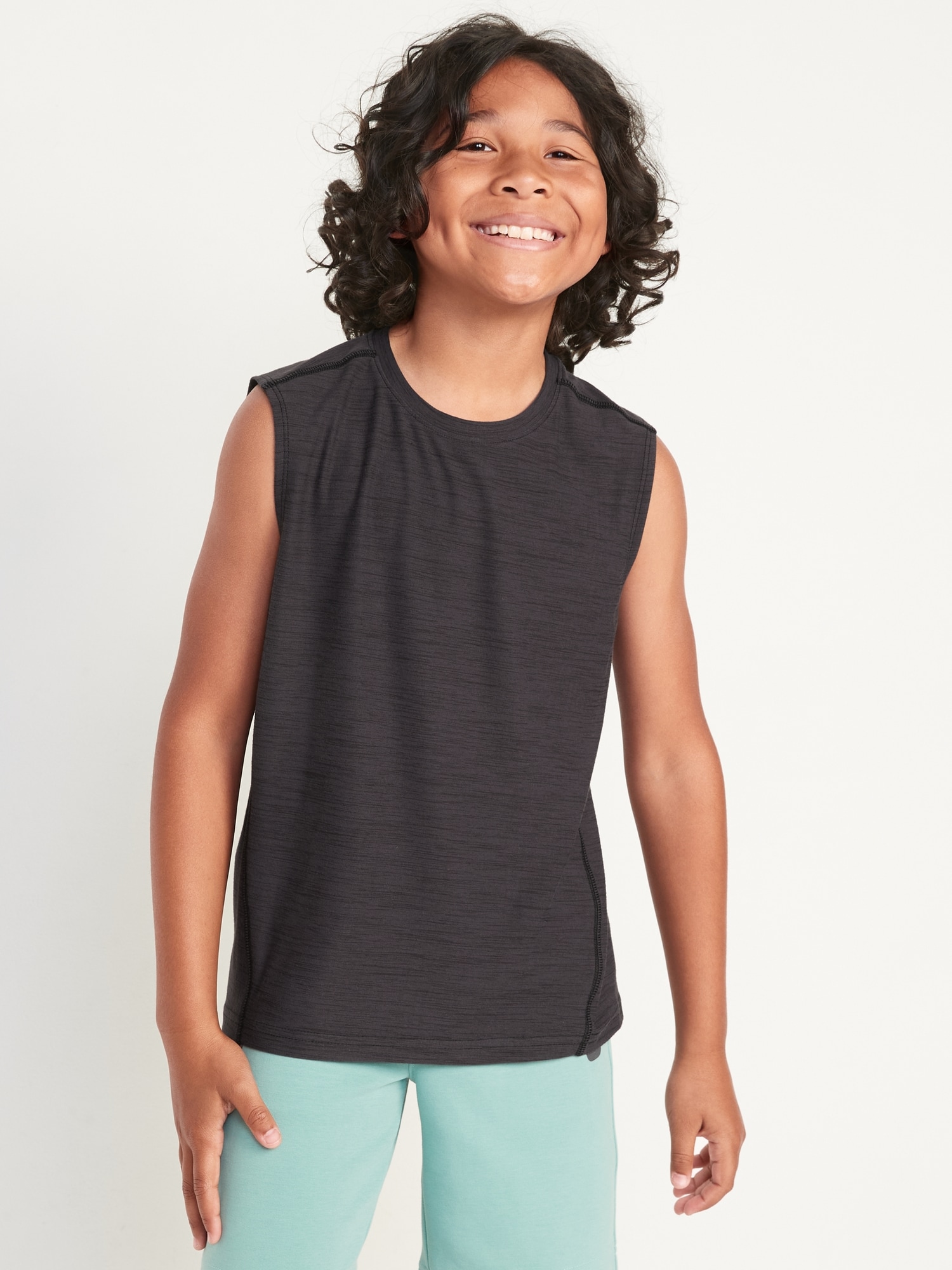 Old Navy Breathe ON Performance Tank Top for Boys black. 1