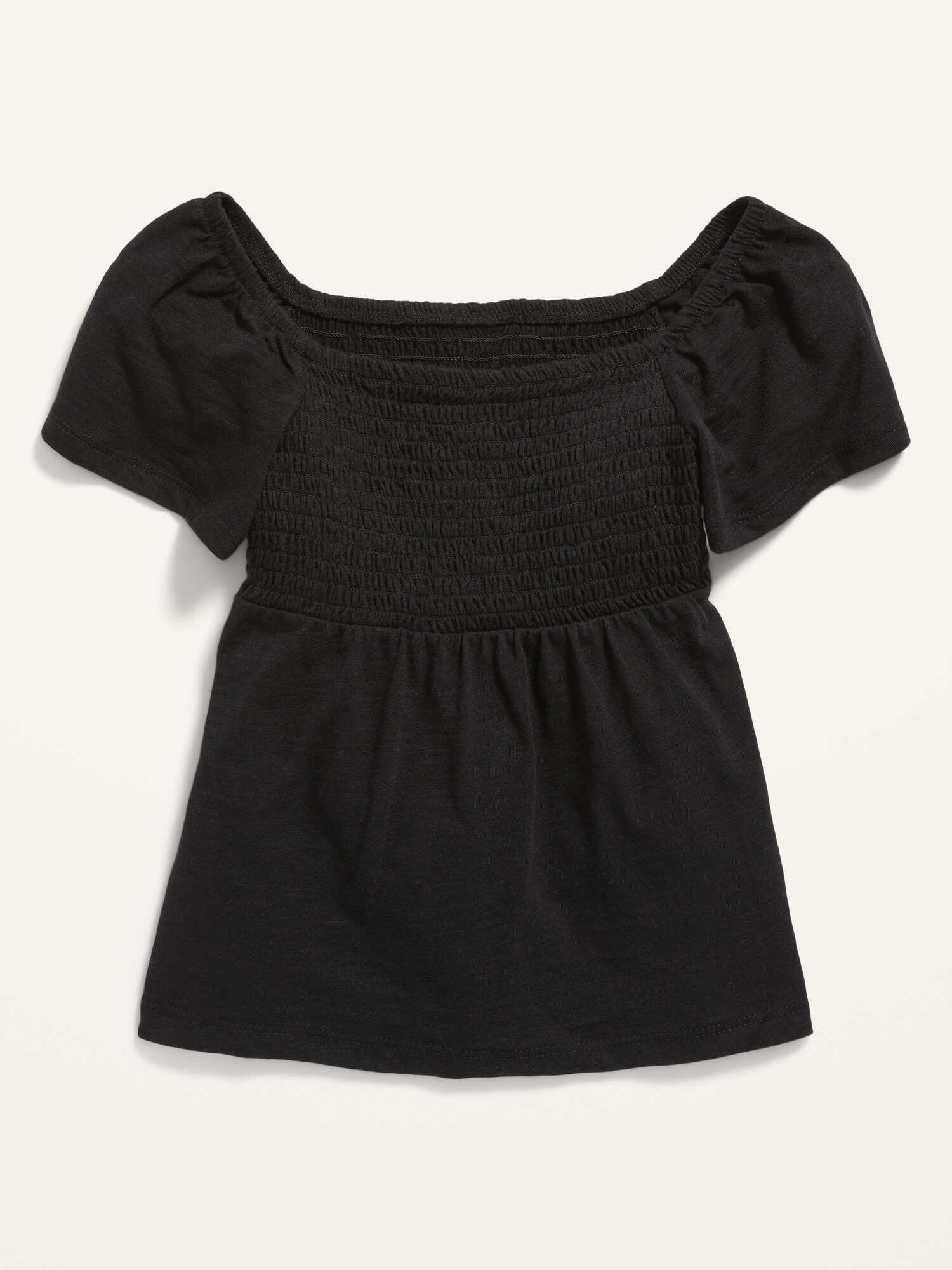 Slub-Knit Flutter-Sleeve Smocked Swing Top for Girls | Old Navy