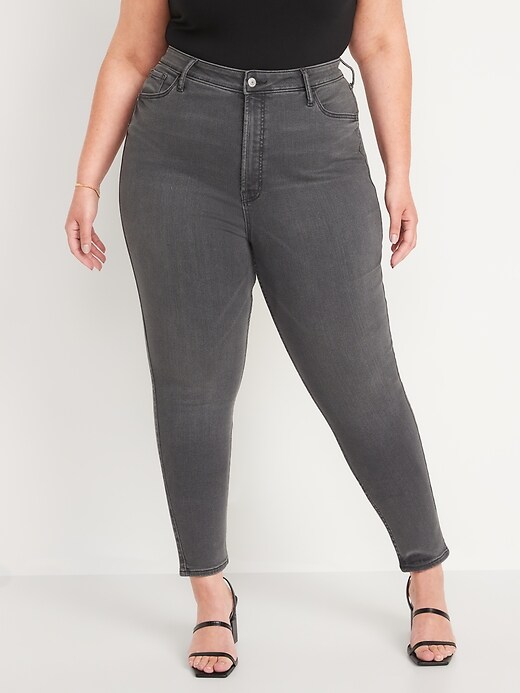 Image number 6 showing, Higher High-Waisted Rockstar 360° Stretch Gray-Wash Super Skinny Jeans