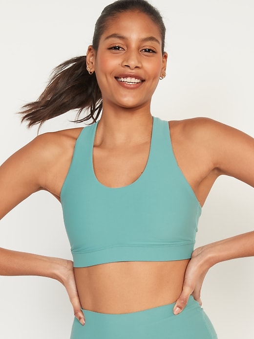 Image number 1 showing, Medium Support PowerSoft Strappy Cross-Back Sports Bra